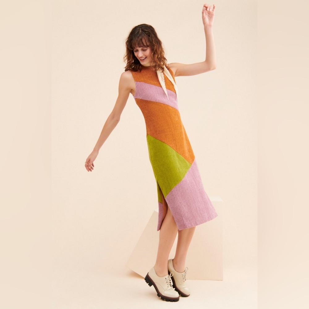Hutch Colorblock Knit Midi Dress - Picture 2 of 4